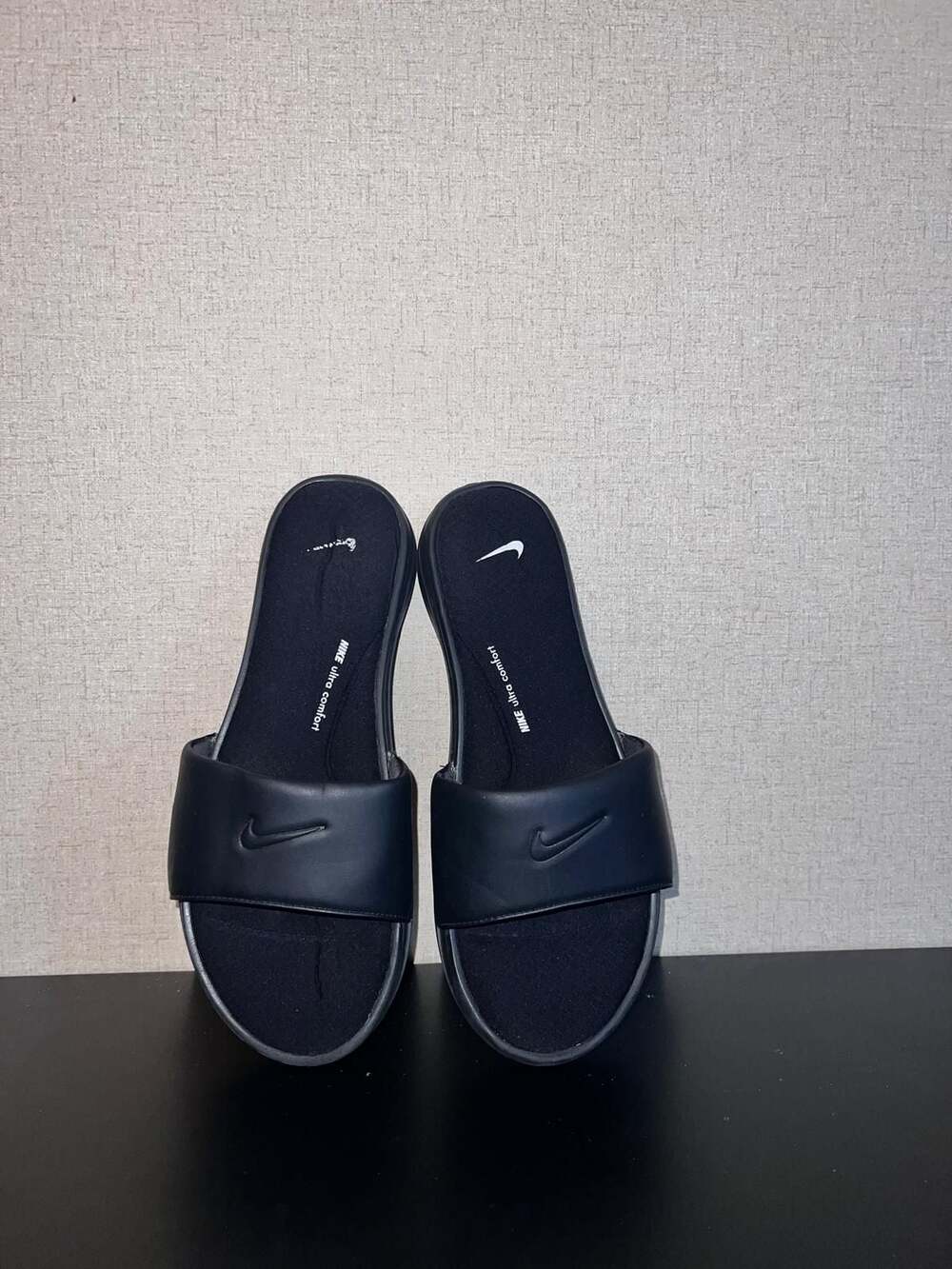 Nike Ultra Comfort 3 Black Slip On Slide Sandals Size 8.5